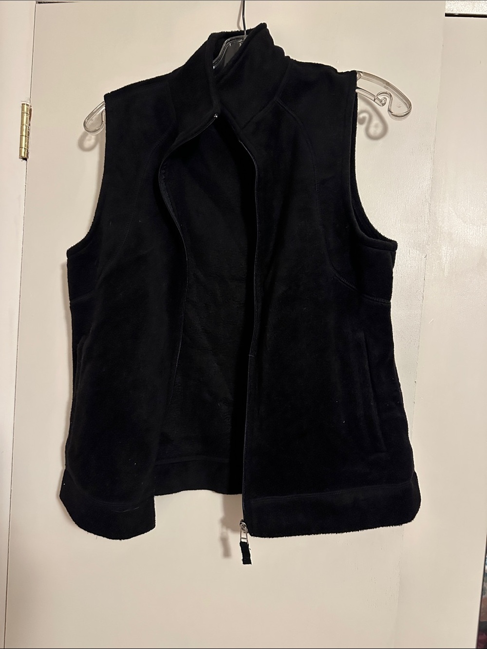 Kim Rogers Black Sleeveless Fleece Zip Vest